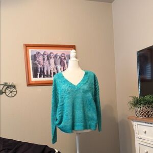Torrid Teal V-Neck Sweater